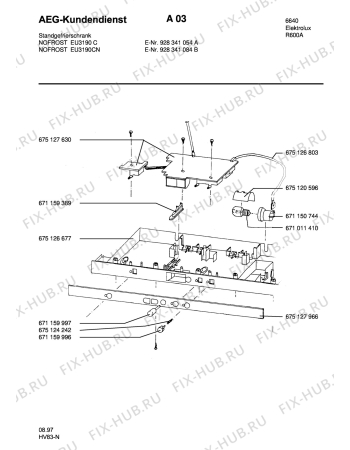 Взрыв-схема холодильника Electrolux EU3190CN - Схема узла Freezer electrical equipment